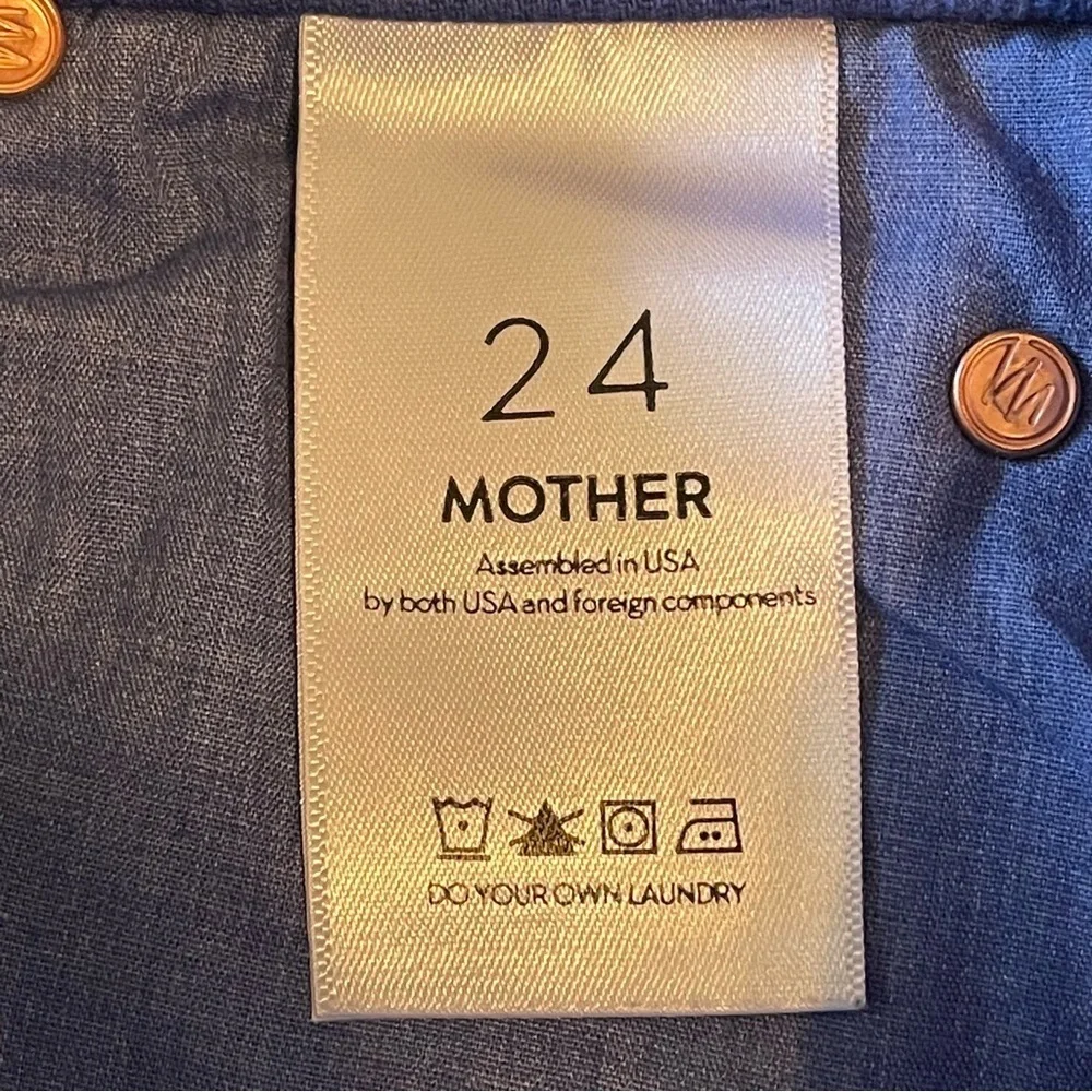 MOTHER Blue Button Fly Cut Off Shorts Size 24